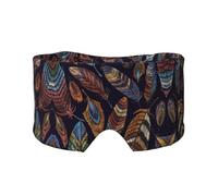 Máscara para dormir con estampado de plumas de pavo real, transpirable, ajustable, mantiene el calor, sombreado, ayuda cómoda