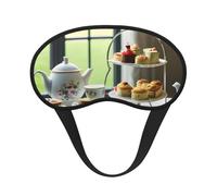 Máscara para dormir con estampado de té de la tarde, cubierta suave, sin presión para dormir, máscaras de ojos para personas que duermen de lado