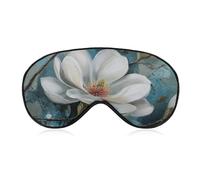 Máscara para dormir con flor de magnolia blanca para mujeres y hombres, correa ajustable, cubierta de ojos vendados, para viajes, yoga, siesta, trabajo
