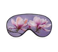 Máscara para dormir con flores de magnolia para mujeres y hombres, correa ajustable, cubierta de ojos vendados para viajes, yoga, siesta, trabajo