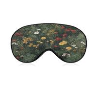 Máscara para dormir con flores silvestres rojas y amarillas en plena floración para mujeres y hombres, correa ajustable, cubierta de ojos vendados para viajes, yoga, siesta, trabajo