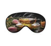 Máscara para dormir con forma de taza de té Máscara para dormir con forma de taza de té que bloquea la luz, cubierta para ojos con correa ajustable, cubierta para dormir con protección para los ojos