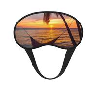 Máscara para dormir con hamaca y diseño de atardecer en Coconut Beach para mujeres y hombres, antifaz para dormir con bloqueo de luz y correa elástica, antifaz para dormir en vuelo, suave y transpir
