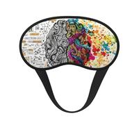 Máscara para dormir con impresión de ventaja del cerebro izquierdo y derecho, máscara de dormir para mujeres y hombres para una oscuridad total, reduce la hinchazón de la máscara de ojos