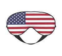 Máscara para dormir con la bandera americana, máscara suave para dormir, correa ajustable, funciona en posición de siesta, ayuda para dormir