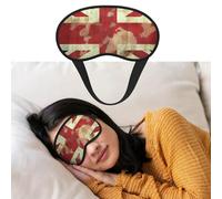 Máscara para dormir con la bandera británica Union Jack vintage, suave máscara para ojos opaca con correa ajustable, cómoda cubierta para los ojos para mujeres, hombres, descanso profundo, viajes, tra