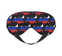 Máscara para dormir con la bandera de Rusia, mapa de 7 banderas de Rusia, correa ajustable, máscara suave para los ojos para mujeres, hombres, viajes, trabajo, hogar