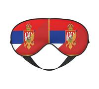 Máscara para dormir con la bandera de Serbia y Montenegro, con bloqueo de luz, suave sin presión con correa elástica para el hogar, viajes, oficina, siesta, yoga.