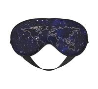 Máscara para dormir con mapa del mundo, cómoda para dormir, bloqueo de luz, con correa ajustable