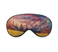 Máscara para dormir con paisaje natural de cuento de hadas de meseta de alta montaña otoñal, máscara elástica opaca para dormir durante toda la noche, para viajes y siestas