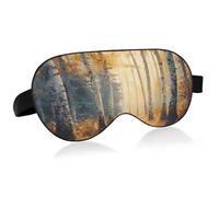 Máscara para dormir con pintura de bosques otoñales, suave y refrescante, con correa elástica, antifaz nocturno para mujeres y hombres que viajan.