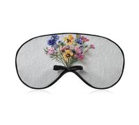 Máscara para dormir con ramo de flores silvestres con cinta negra, máscara para dormir para mujeres y hombres, correa ajustable, cubierta de ojos vendados para viajes, yoga, siesta, trabajo