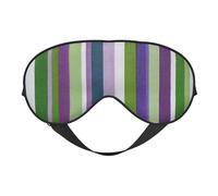 Máscara para dormir con tiras pastel en tonos verde y morado con correa ajustable, antifaz para dormir que bloquea la luz para mujeres, hombres, viajes en avión, siestas y meditación.