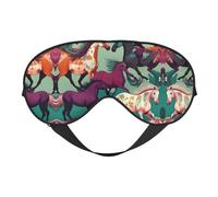 Máscara para dormir con varios tipos de caballos, perfecta para bloquear la luz, para viajes, yoga, siesta, correa totalmente ajustable