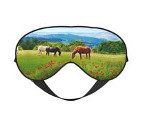 Máscara para dormir con varios tipos de caballos, perfecta para bloquear la luz, para viajes, yoga, siesta, correa totalmente ajustable