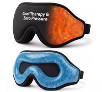 Máscara para dormir contorneada 3D con inserciones de gel refrescante, 100 % opaca, cubierta de ojos sin presión, terapia de frío y calor para ojos hinchados y alivio de la migraña