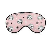 Máscara para dormir Cute Sloths Sleep Eye Mask Venda para los ojos con correa ajustable Hojas tropicales Floral Soft Eye Cover para bloquear las luces