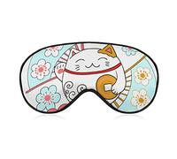 Máscara para dormir Cute White Kitty Sleep Eye Mask Venda para los ojos con correa ajustable Japanese Fortune Cat Soft Eye Cover para bloquear las luces