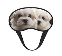 Máscara para dormir de lado, de seda, con correa elástica, supersuave, con diseño de perrito maltés, antifaz opaco para dormir, ideal para viajes, para mujeres y hombres.