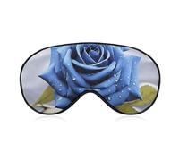 Máscara para dormir de lado, sin romántico protector de ojos con diseño de rosa azul para viajes, vuelos y trabajo.