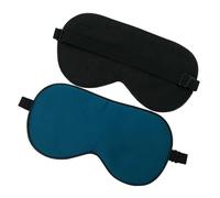 Máscara para dormir de seda de morera para adultos, diadema elástica, suave para los ojos (azul pavo real, 4 unidades)