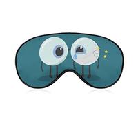 Máscara para dormir Dibujos animados Ojos heridos y lágrimas Máscara para dormir con los ojos vendados con correa ajustable Color azul Cubierta suave para los ojos para bloquear las luces