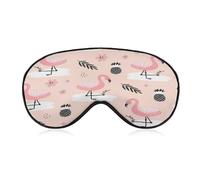 Máscara para dormir, diseño de flamenco rosa, cubierta de seda para ojos, satén suave, venda para los ojos, correa elástica, parasol nocturno, siesta de viaje para mujeres y hombres