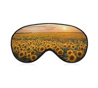 Máscara para dormir Golden Sunflower Field Sleep Eye Mask Venda para los ojos con correa ajustable Beautiful Sunset Soft Eye Cover para bloquear las luces