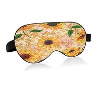 Máscara para dormir Golden Sunflower Night Eye Shade Cover Soft Comfort Blindfold Blockout Light Correa ajustable para hombres y mujeres