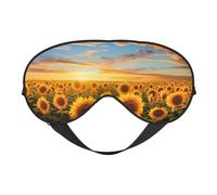 Máscara para dormir, hermosas máscaras de ojos de campo de girasol dorado para dormir, máscaras de dormir para mujeres y hombres, cubiertas opacas para viajes/dormir