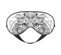 Máscara para dormir, intrincada máscara de ojos de mandala de gato para dormir, máscaras de dormir para mujeres y hombres, cubiertas opacas para los ojos para viajes/dormir
