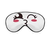 Máscara para dormir Kawaii Face Expression Sleep Eye Mask Blindfold con correa ajustable Wink and Kiss Soft Eye Cover para bloquear las luces
