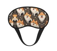 Máscara para dormir ligera y cómoda con diseño de perro Corgi de dibujos animados, con correa ajustable para dormir, viajar, trabajar y meditar. Antifaz que bloquea la luz.