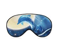 Máscara para dormir Lindo delfín que brilla intensamente Máscara para dormir con los ojos vendados con correa ajustable Salto delfín Cubierta suave para los ojos para bloquear las luces
