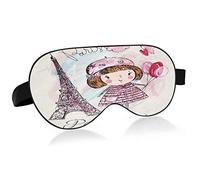 Máscara para dormir Little Girl in Paris Night Eye Shade Cover Soft Comfort Blindfold Blockout Light Correa ajustable para hombres y mujeres