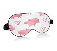 Máscara para dormir Love Pig Night Eye Shade Cover Soft Comfort Blindfold Blockout Light Correa ajustable para hombres y mujeres