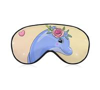 Máscara para dormir Lovely Shy Dolphin Sleep Eye Mask Venda para los ojos con correa ajustable Funny Animal Soft Eye Cover para bloquear las luces