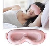 Máscara para dormir, máscara de ojos 3D contorneada profunda mejorada para dormir, sin presión, cubre el 99% de la luz, con correa elástica ajustable para dormir, yoga, viajes (rosa)