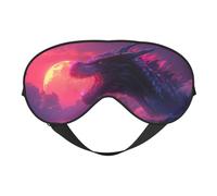 Máscara para dormir, máscara de ojos de dragón místico bajo la luna para dormir, máscaras de dormir para mujeres y hombres, cubiertas opacas para los ojos para viajes/dormir
