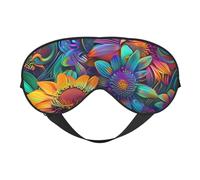 Máscara para dormir, máscara de ojos psicodélicos de girasoles para dormir, máscaras para dormir para mujeres y hombres, cubiertas opacas para los ojos para viajes/dormir