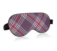 Máscara para dormir National Tartan Pink Red Night Eye Shade Cover Soft Comfort Blindfold Blockout Light Correa ajustable para hombres y mujeres