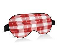 Máscara para dormir National Tartan Red White Night Eye Shade Cover Soft Comfort Blindfold Blockout Light Correa ajustable para hombres y mujeres