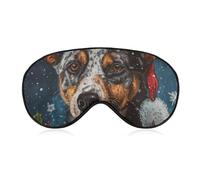 Máscara para dormir navideña para perros, máscara para dormir con copos de nieve para perros pastores australianos, venda para los ojos con correa ajustable, máscara suave para dormir para bloquear la