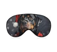 Máscara para dormir navideña para perros, rottweiler, flor de pascua, copos de nieve, antifaz para dormir con correa ajustable, antifaz suave para dormir que bloquea las luces