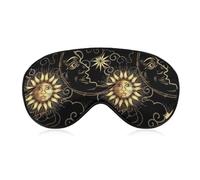 Máscara para dormir nocturna BlockLight suave para sombra de ojos, cómoda máscara para dormir para viajes, yoga, siesta, compatible con astrología cósmica mágica mística, sol, luna creciente, estrella