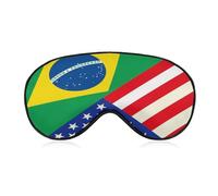 Máscara para dormir nocturna, cubierta suave para sombra de ojos BlockLight, cómoda máscara para dormir para viajes en avión, yoga, siesta, compatible con la bandera estadounidense y brasileña