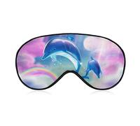 Máscara para dormir Ocean Cute Dolphin Sleep Eye Mask Venda para los ojos con correa ajustable Pink Sky Soft Eye Cover para bloquear las luces