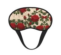 Máscara para dormir opaca con diseño de banda elástica y muchas rosas rojas. Se adapta a todas las formas de cabeza. Ideal para viajes, oficinas y trabajo por turnos.