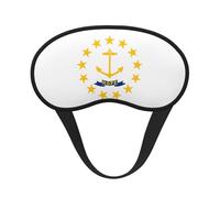 Máscara para dormir opaca con la bandera del estado de Rhode Island y diseño de banda elástica. Se adapta a todas las formas de cabeza. Ideal para viajes, oficinas y trabajo por turnos.