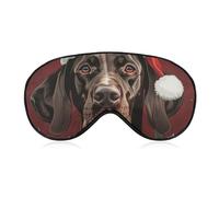 Máscara para dormir para perros de raza Pointer de pelo corto de Navidad, máscara para dormir con copos de nieve y flores de Pascua, venda para los ojos con correa ajustable, máscara suave para dormir